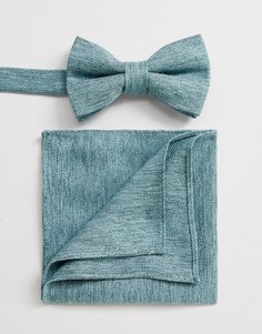 Фактурный галстук-бабочка и платок для пиджака мятного цвета ASOS DESIGN - Зеленый