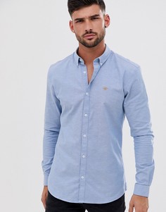 Синяя приталенная оксфордская рубашка River Island - Синий