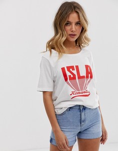 Свободная футболка с надписью isla Maison Scotch - Белый