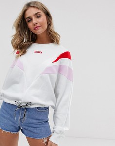 Свитшот в стиле ретро со вставками колор блок Levis - Белый