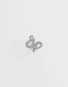 Серебристая серьга-кольцо в виде змеи ASOS DESIGN - Серебряный