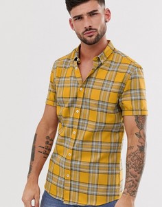 Рубашка в клетку с короткими рукавами River Island - Желтый