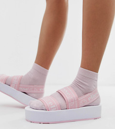 Розовые сандалии на плоской платформе с ремешками и логотипом Ellesse - Giglio - Розовый