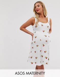 Сарафан с завязками на бретелях и вышивкой ASOS DESIGN Maternity - Белый