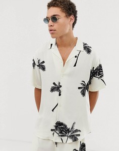 Рубашка с пальмовым принтом из комплекта Mennace - Белый
