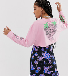 Лонгслив с принтом на спине COLLUSION - Белый