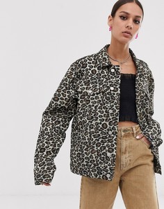 Свободная куртка с леопардовым рисунком Vintage Supply - Коричневый