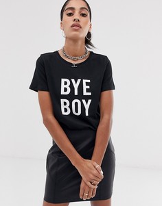 Черная футболка с логотипом bye boy Noisy May - Мульти