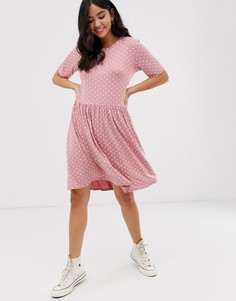 Розовое свободное платье с узором New Look - Розовый