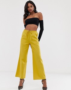 Широкие льняные брюки Unique21 - Желтый