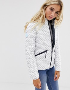 Дутая куртка с принтом и капюшоном Superdry - Белый