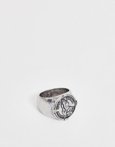 Серебристое кольцо-печатка Icon Brand - Серебряный