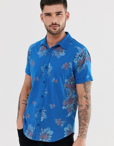 Трикотажная рубашка с цветочным принтом Ringspun - Синий