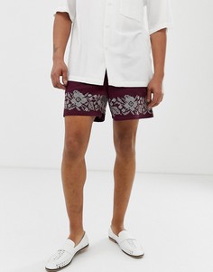 Узкие короткие шорты с вышивкой ASOS DESIGN - Фиолетовый