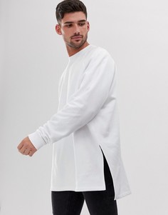 Белый супердлинный oversize-свитшот с разрезами ASOS DESIGN - Белый