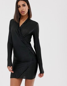 Плиссированное платье мини In The Style - Черный