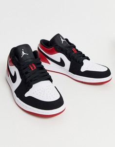 Низкие кроссовки с красными вставками Nike Air Jordan - Красный