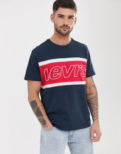 Платье в стиле колор блок с логотипом Levis - Темно-синий