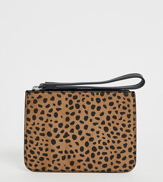 Клатч на молнии со звериным принтом New Look - Черный