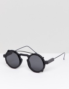 Черные солнцезащитные очки в круглой оправе Spitfire - Черный