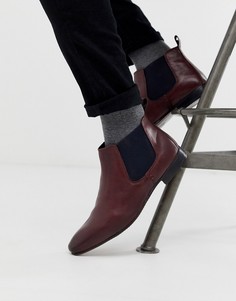 Темно-бордовые ботинки челси с контрастной вставкой Silver Street - Красный