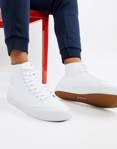 Белые парусиновые высокие кроссовки с логотипом Polo Ralph Lauren - Белый