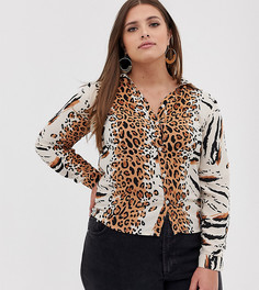 Рубашка с леопардовым принтом AX Paris - Мульти