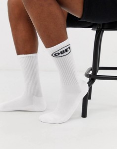 Белые носки с логотипом Obey Galleria - Белый