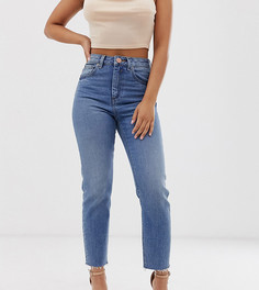 Выбеленные узкие джинсы в винтажном стиле с завышенной талией ASOS DESIGN Petite - Синий