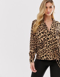 Блузка с запахом и леопардовым принтом Unique21 - Мульти