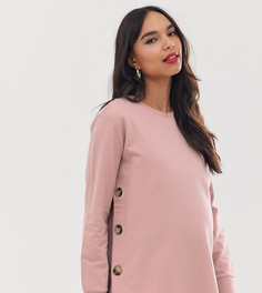Розовый свитшот с пуговицами сбоку ASOS DESIGN Maternity - Розовый