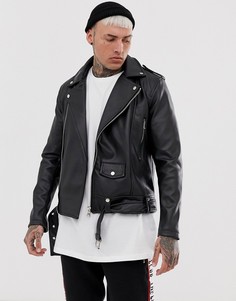 Байкерская куртка из искусственной кожи Couture Club - Черный
