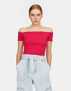 Футболка с открытыми плечами Stradivarius