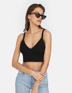 Бюстгальтер бралетт с кружевом кроше Stradivarius