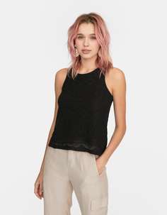 Топ с кружевом кроше без рукавов Stradivarius