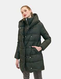 Стеганое пальто с двойным воротником, Limited Edition Stradivarius