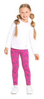 Брюки модель «лосины»для девочки Пёрышки фуксия Barkito