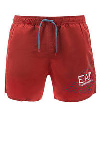 Купальные шорты Красные купальные шорты с логотипом бренда EA7