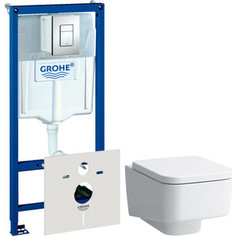 Комплект унитаза Laufen Pro S с инсталляцией Grohe, кнопкой, сиденьем микролифт (8.2096.2.000.000.1, 38775001, 8.9196.1.000.000.1)