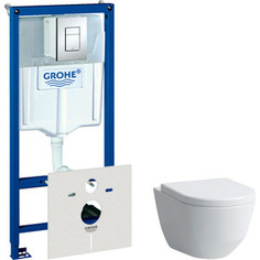 Комплект унитаза Laufen Pro с инсталляцией Grohe, кнопкой, сиденьем микролифт (8.2096.5.000.000.1, 38775001, 8.9896.6.000.000.1)