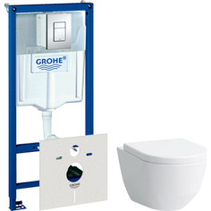 Комплект унитаза Laufen Pro с инсталляцией Grohe, кнопкой, сиденьем микролифт (8.2096.6.000.000.1, 38775001, 8.9896.6.000.000.1)