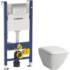 Комплект унитаза Sanita luxe Ringo с инсталляцией Geberit, кнопкой, сиденьем микролифт (RNGSLWH0104, 458.124.21.1)