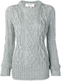 Thom Browne пуловер с косами и трехцветными полосками