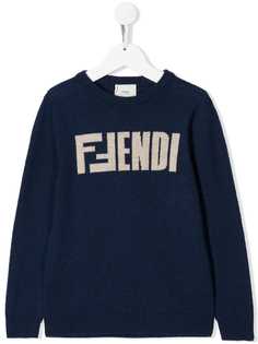 Fendi Kids джемпер свободного кроя с логотипом