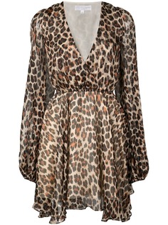 Caroline Constas платье мини с леопардовым принтом