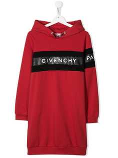 Givenchy Kids платье с капюшоном и логотипом