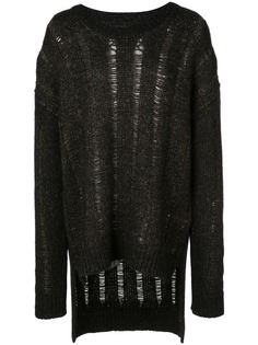 Uma Wang джемпер с эффектом потертости