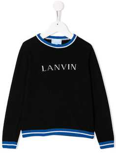 Lanvin Enfant джемпер вязки интарсия с логотипом