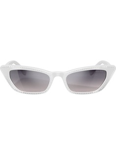 Miu Miu Eyewear солнцезащитные очки в декорированной оправе кошачий глаз
