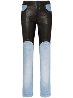Skiim джинсы Jamie с кожаными вставками